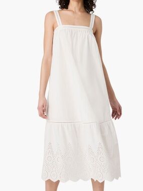 French Connection Square Neck Cotton Midi Dress